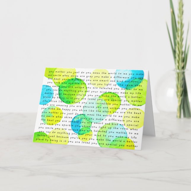 UppmuntraMig "Du Är Viktig" Version 1 Kort (Framsida)