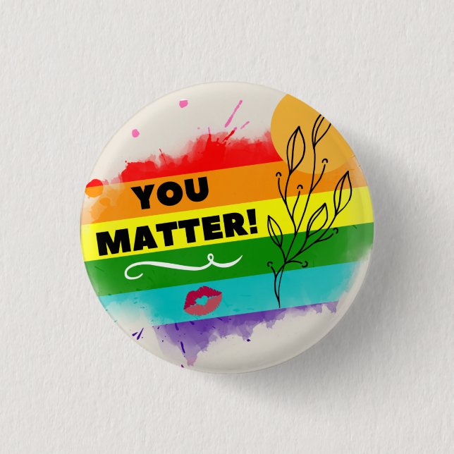 Uppmuntran av HBT Rainbow "You Matter" Knapp (Framsida)