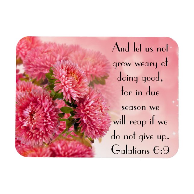 Uppmuntran, bibelversa Galatianer 6:9 Magnet (Horisontell)