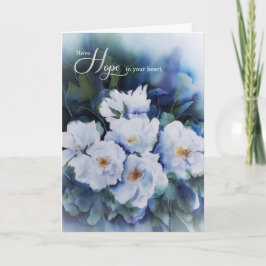 Uppmuntran har hopp i din hjärtinblåa Blommigt Kort