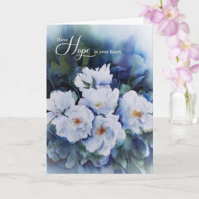 Uppmuntran har hopp i din hjärtinblåa Blommigt Kort (Orkide)