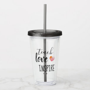 Uppmuntran Lär Kärlek Inspirera Hjärta Lärare Take Away Mugg