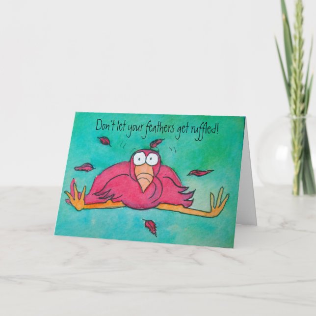 Uppmuntran Pnk Flamingo Funny Humor Card Kort (Framsida)