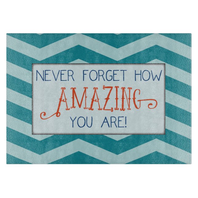 Uppmuntran till fantastisk med Teal Chevron Rand (Framsidan)