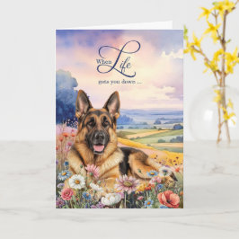 Uppmuntran Tysk Shepherd Vildblomsäng Kort