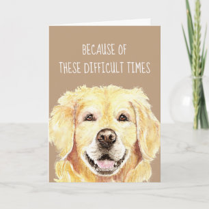 Uppmuntran Watercolor Golden Retriever Hund Kort