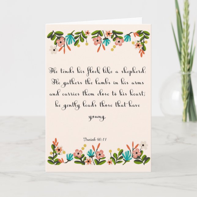 Uppmuntranbibeln Verses konst - den Isaiah 40:11 Kort (Framsida)