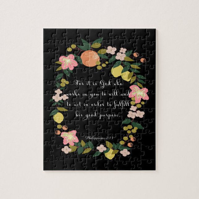 Uppmuntranbibeln Verses konst - Philippians2:13 Pussel (Vertikal)