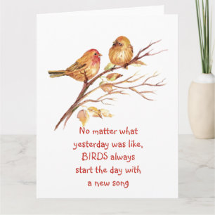 Uppmuntrande citattecken för sparrow Bird-inspirat Kort