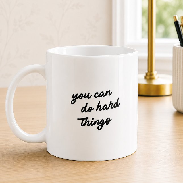 Uppmuntrande Du Kan Göra Svåra Saker Typografi Cit Kaffemugg (Skapare uppladdad)