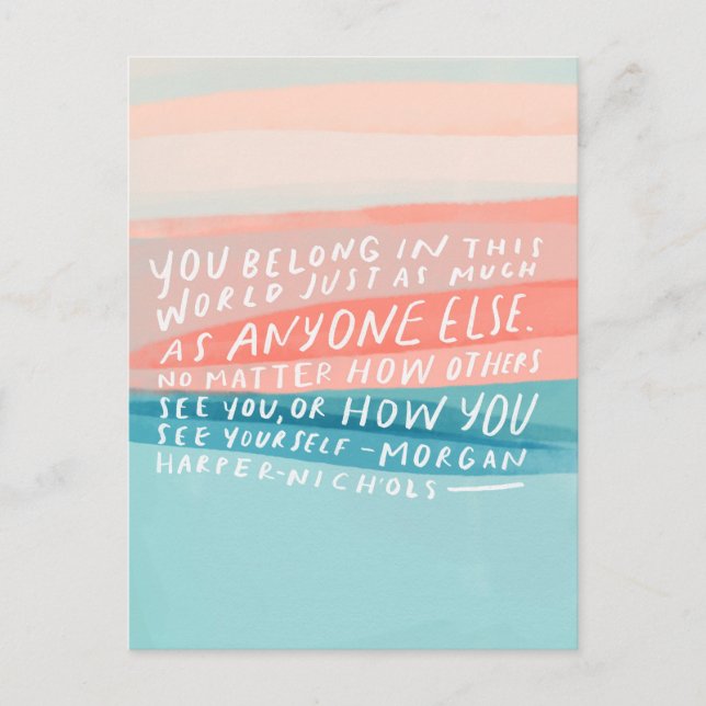 uppmuntrande färgbildande vykort för konst (Framsida)