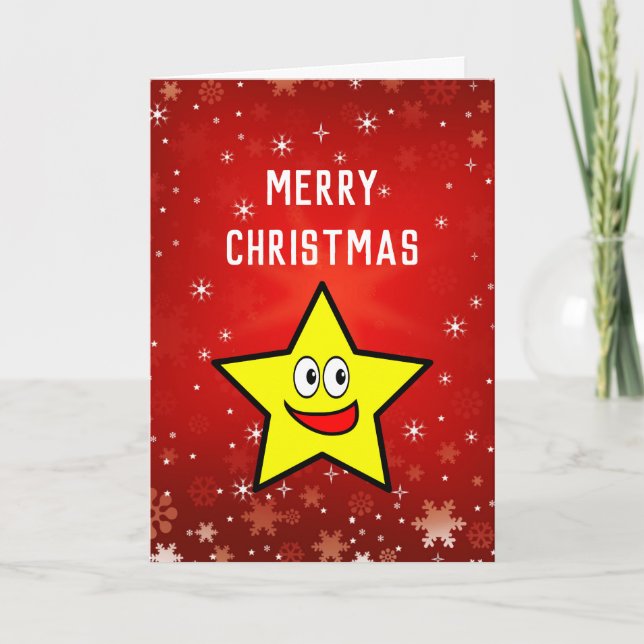 Uppmuntrande jul guldstjärna helgkort (Framsida)