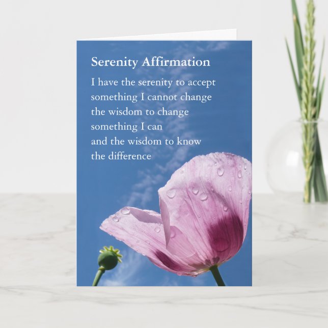 Uppmuntrande kort, Serenity Affirmation Card Kort (Framsida)