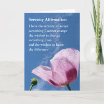 Uppmuntrande kort, Serenity Affirmation Card