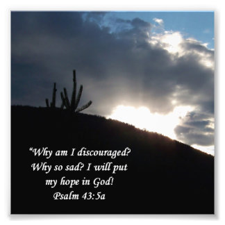 Uppmuntrande utskrift av Desert Scene Psalm 43:5 Fototryck