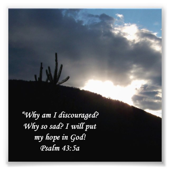 Uppmuntrande utskrift av Desert Scene Psalm 43:5 Fototryck (Framsidan)