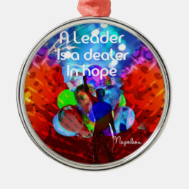 Uppmuntranmeddelande för leadership. julgransprydnad metall