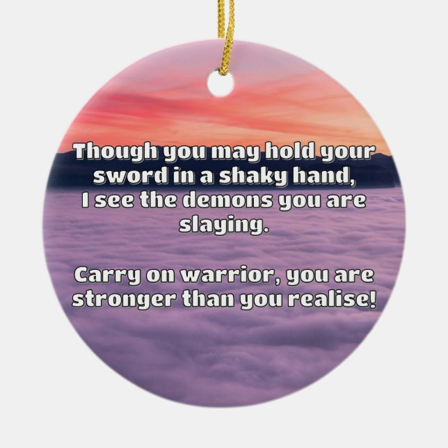 Uppmuntring av positiv offertbeläggning för Empath Julgransprydnad Keramik (Framsidan)