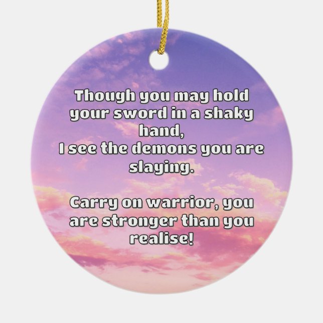 Uppmuntring av positiv offertbeläggning för Empath Julgransprydnad Keramik (Framsidan)