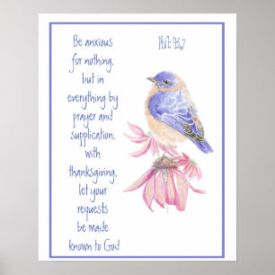 Uppmuntring, skript Cheerful Bluebird. Poster