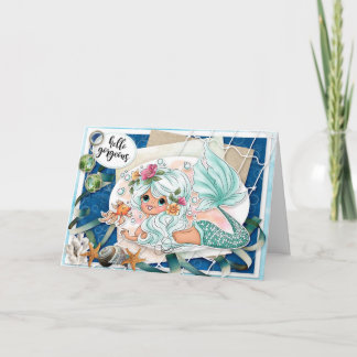 Uppmuntringskort för hej Sjöjungfru Kort