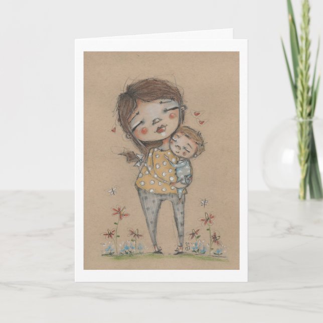 Uppmuntringskort för ny mamma tack kort (Framsida)