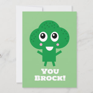 Uppmuntringskortet i Sten Lycklig Broccoli Inbjudningar