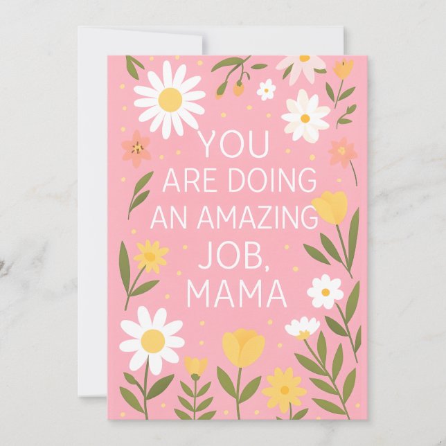 Uppmuntringssupportkort - Ny mamma efter förlossni Tack Kort (Framsida)