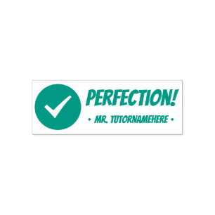 Uppmunttrande "Perfekt!" Feedback Gummistämpel Självfärgande Stämpel
