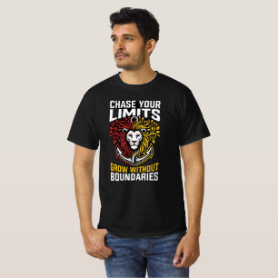 Uppnå Dina Gränser Lejon Motivation Styrka Aldrig T Shirt