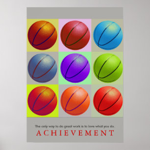 Uppnå Motiv basketbollkonst Poster