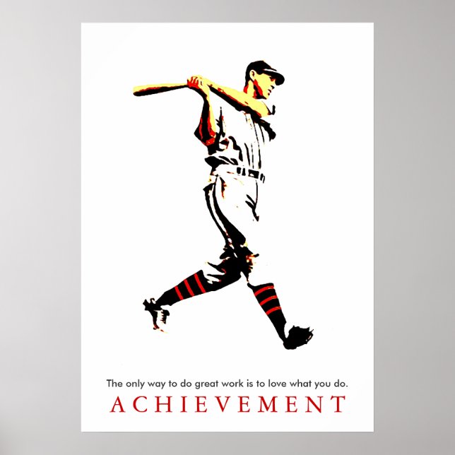 Uppnå Motiv Retro Baseball Player Poster (Framsidan)