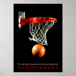 Uppnådd Motivational Basketball, citat Poster