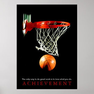 Uppnådd Motivational Basketball, citat Poster