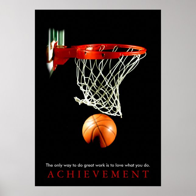 Uppnådd Motivational Basketball, citat Poster (Framsidan)