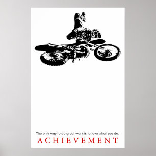 Uppnående av motorcykelidrott citat Motivering Poster