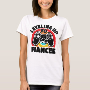 Uppnått Fästmö Gamer Nyligen Förlovad Par T Shirt
