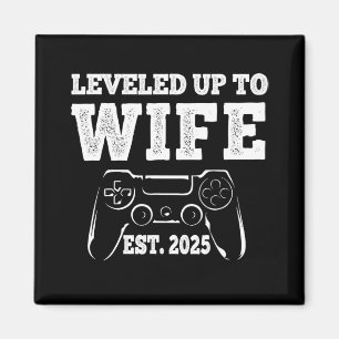 Uppnått nivån fru 2025 Roligt Nygifta Gamer T-shir Magnet