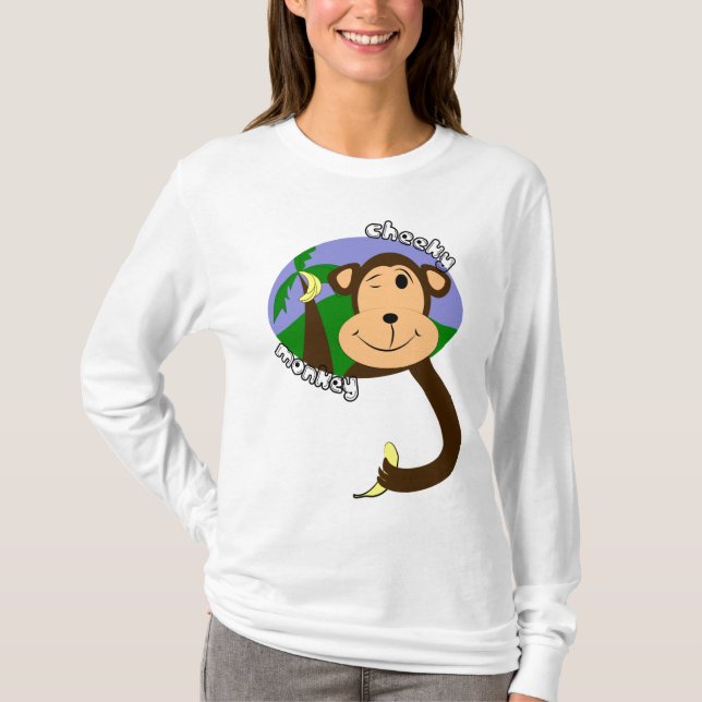 Uppnosig apa tee shirt (Framsida)