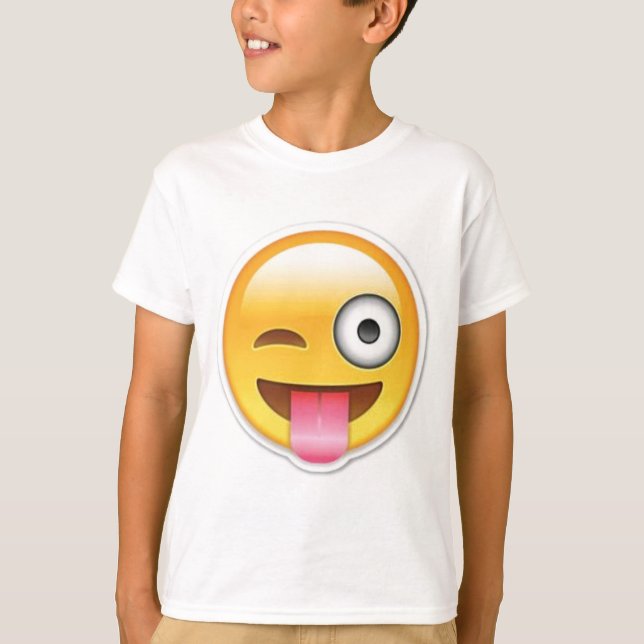 Uppnosig emojiblinkning tee (Framsida)
