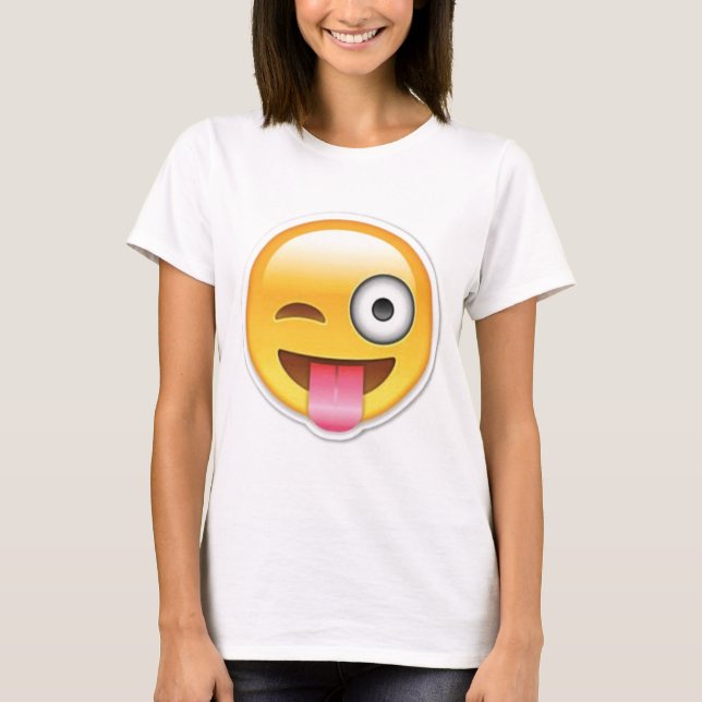 Uppnosig emojiblinkning tee shirt (Framsida)