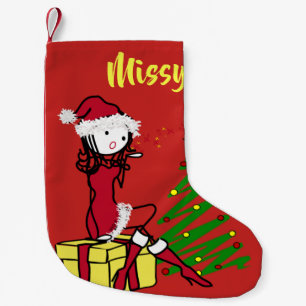 Uppnosig Fru Claus julstrumpa