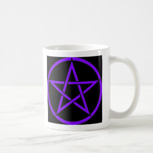 Uppnosig häxaPentagramsamling (lilor) Kaffemugg