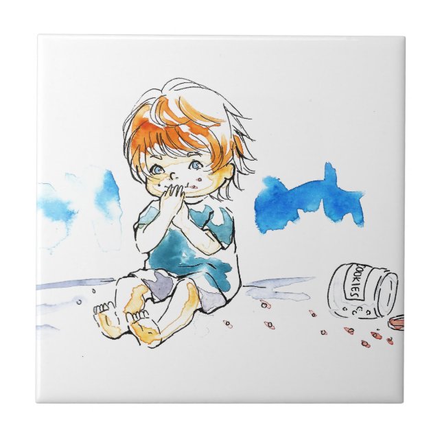 Uppnosig kakaEaterfärg Kakelplatta (Framsidan)