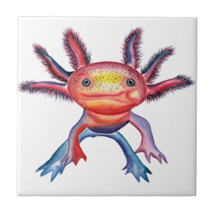 Uppnosiga den dekorativa Axolotldesignen belägger Kakelplatta