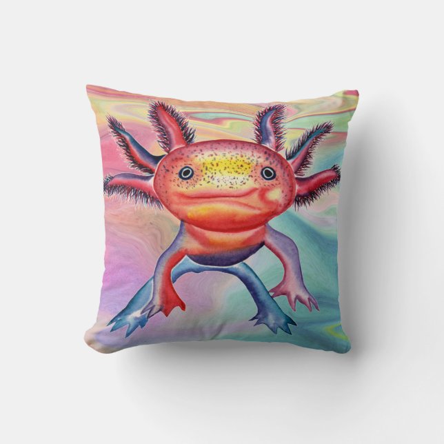 Uppnosiga den dekorativa Axolotldesignen dämpar Kudde (Framsida)