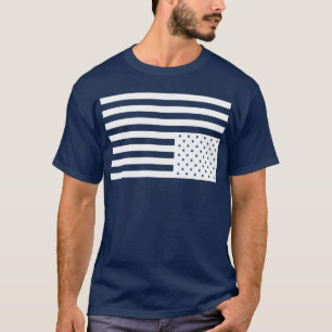 Uppochnervänd amerikanska flaggan i Black. Tee Shirt