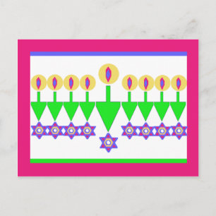 Uppochnervänd Hanukkah julkort Helg Vykort