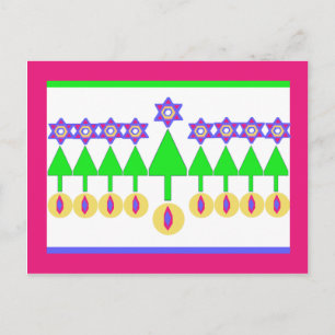 Uppochnervänd julHanukkah vykort