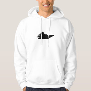 Uppochnervänd karta av North Carolina Sweatshirt Med Luva